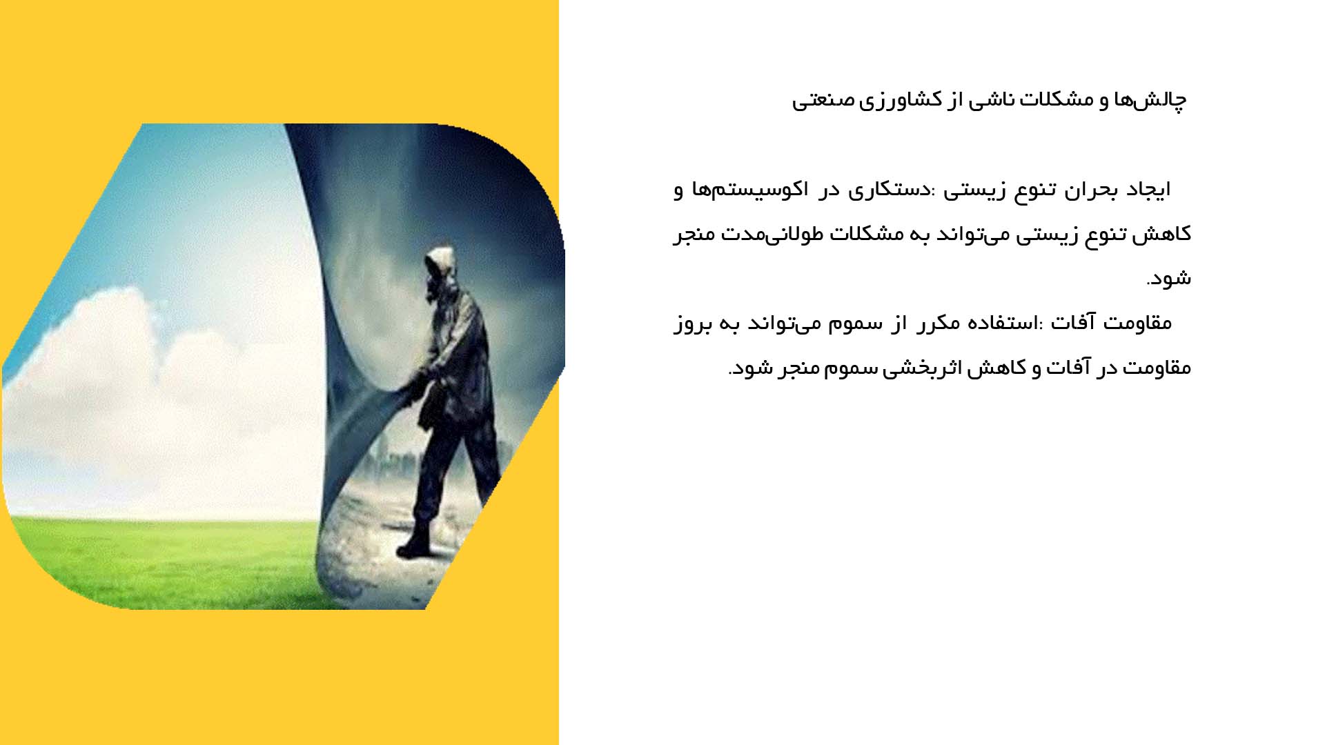پاورپوینت در مورد تاثیرات کشاورزی صنعتی بر تنوع زیستی